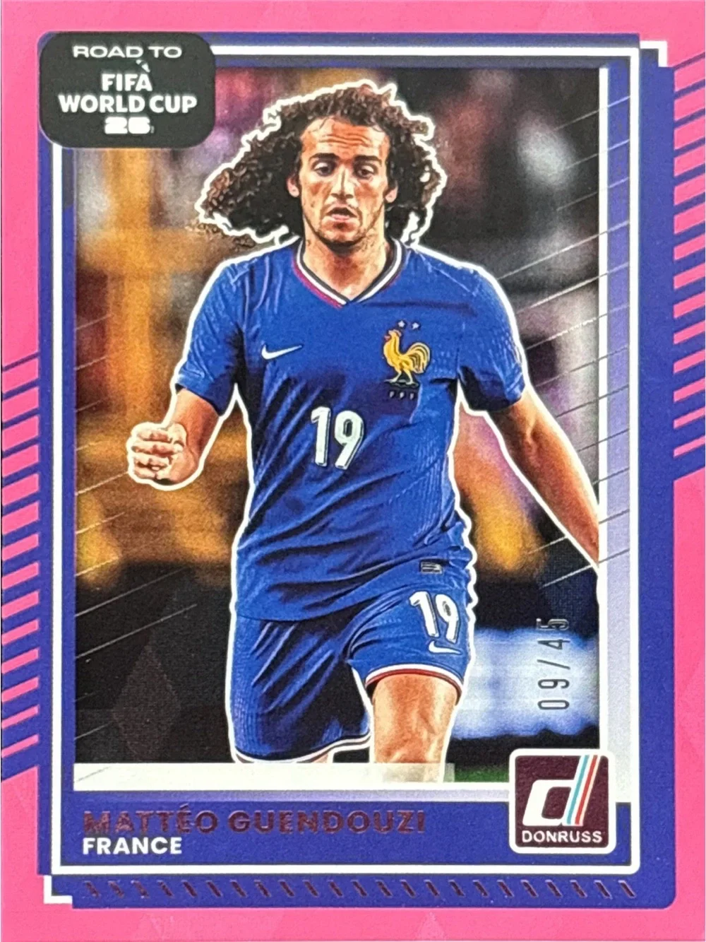 Panini Donruss World Cup Mattéo Guendouzi Pink France Soccer Card LE 09/45